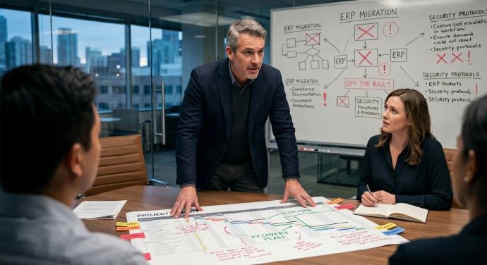 As a stalled project owner, a critical project (ERP, migration, security rollout, network deployment) is behind schedule, off the rails, or now under board scrutiny — and needs senior hands to recover it.
